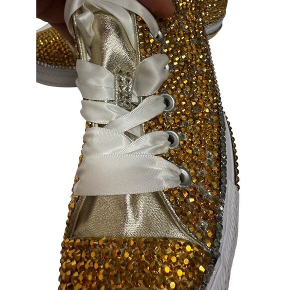 NEW! Converse Chucks Custom Bling Low Top Sneakers Women's Sz. 10 - Picture 6 of 14